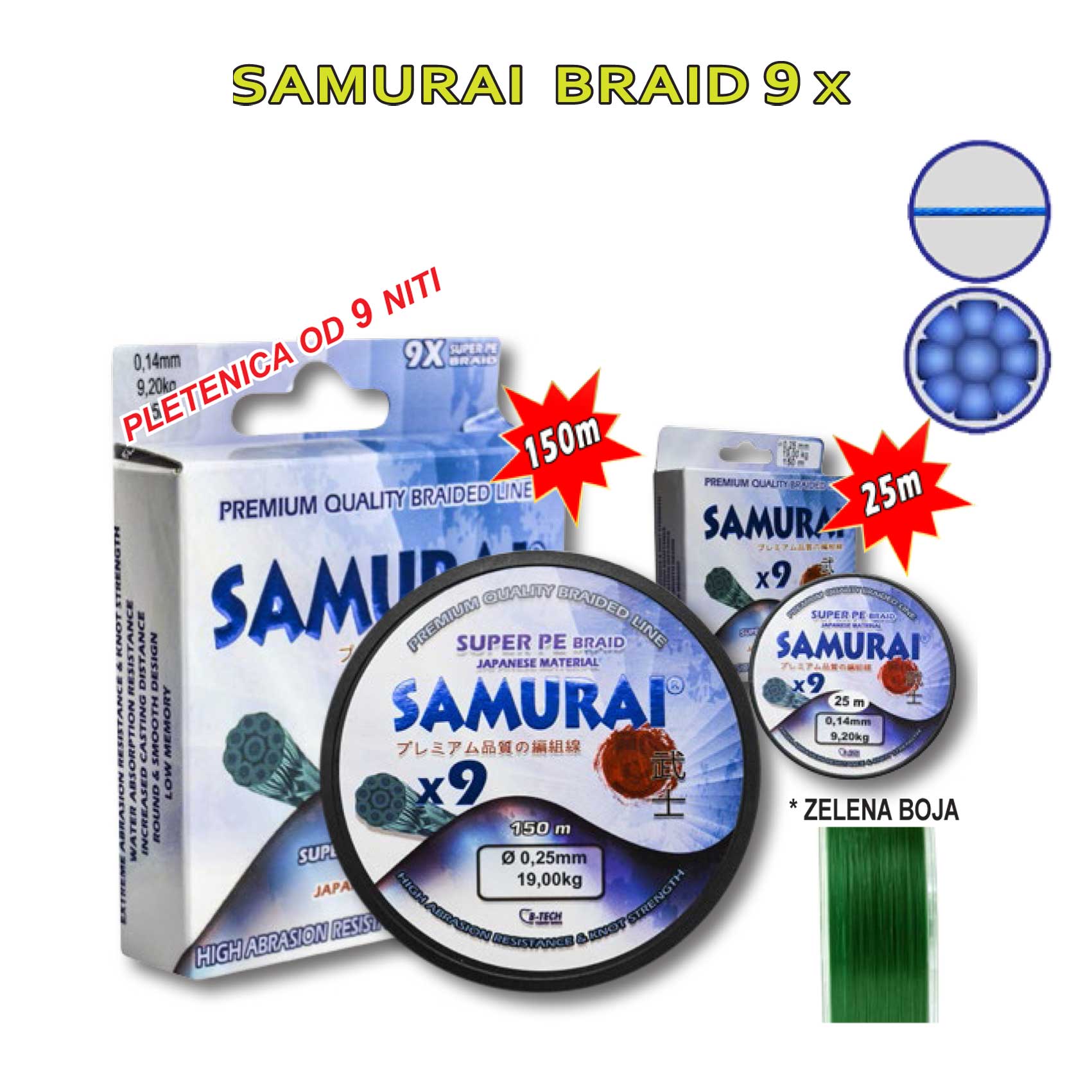 SAMURAI BRAID 9X – 150 m – Blinker Shop